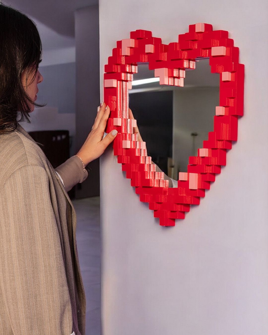 Seletti Pixel Mirror Heart