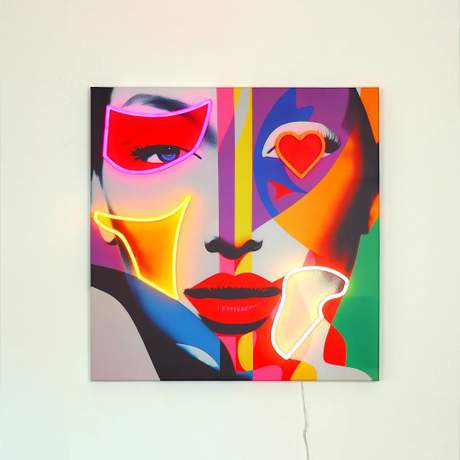 Face Shapes Wall Artwork Led