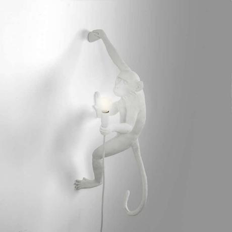 Seletti Monkey Lamp White Hanging Right Indoor