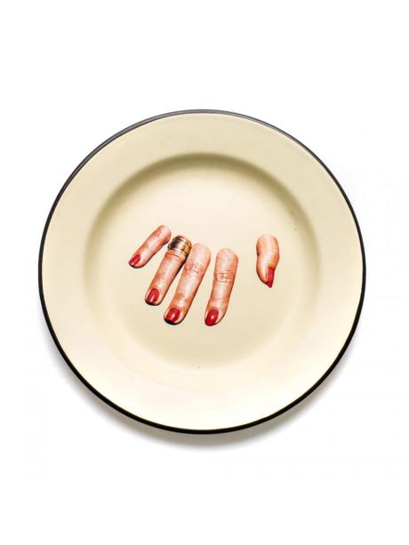 Seletti Toiletpaper Enamel Plate Fingers