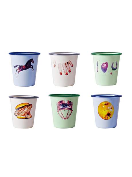 Seletti Toiletpaper Enamel Glasses set of 6