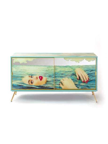 Seletti Toiletpaper Cabinet Sliding Door Sea Girl