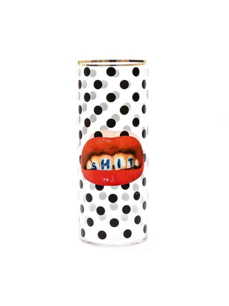 Seletti Toiletpaper Glass Vase Cylindrical Big Shit Pois