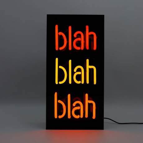 Blah Blah Blah Glass Neon Sign 