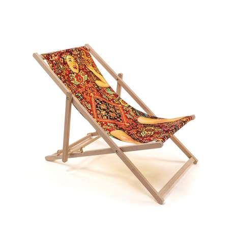 Seletti Toiletpaper Deck Chair Lady On Carpet