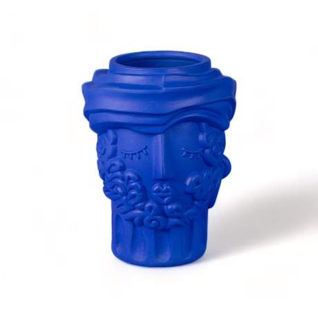 Seletti Magna Graecia Terracotta Vase Man Blue