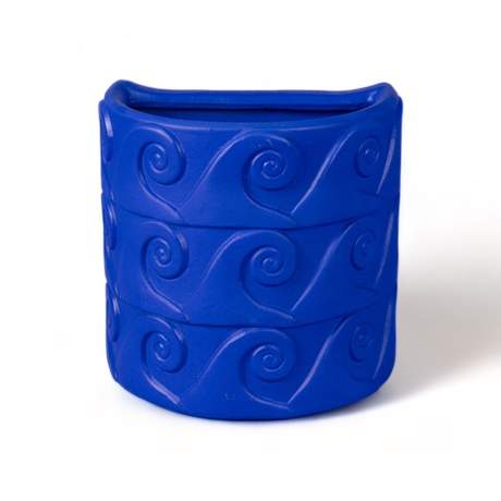 Seletti Magna Graecia Terracotta Wall Vase Onde Blue