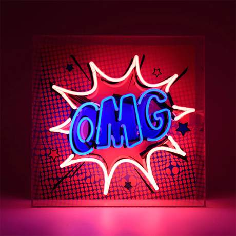 'OMG' Large Neon Box Sign