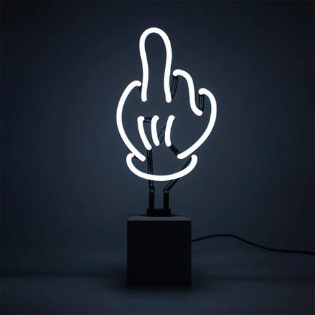 'Middle Finger' Neon Concrete Base